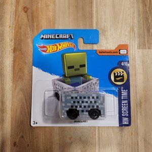 HOT WHEELS SHORT CARD MINECRAFT MINECART